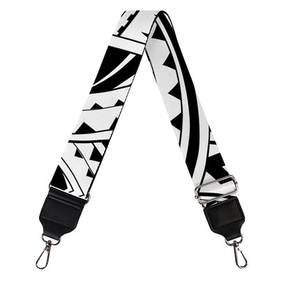 Black And White Maori Tribal Print Bag Strap