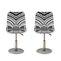 Black And White Maori Tribal Print Bar Stool Covers