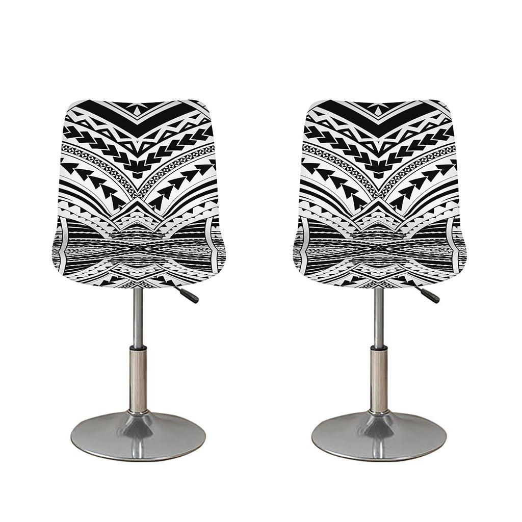 Black And White Maori Tribal Print Bar Stool Covers
