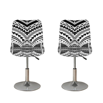 Black And White Maori Tribal Print Bar Stool Covers