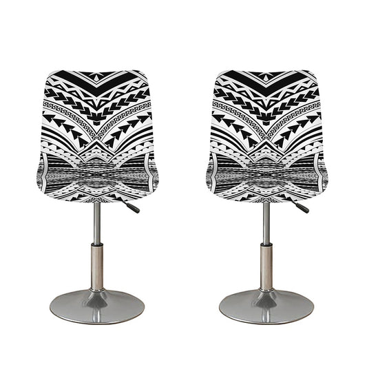 Black And White Maori Tribal Print Bar Stool Covers
