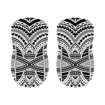 Black And White Maori Tribal Print Bar Stool Covers