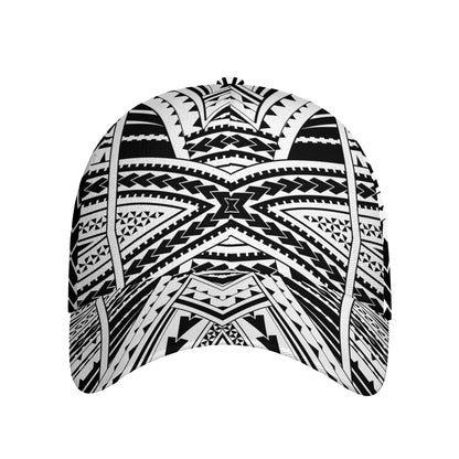 Black And White Maori Tribal Print Baseball Cap