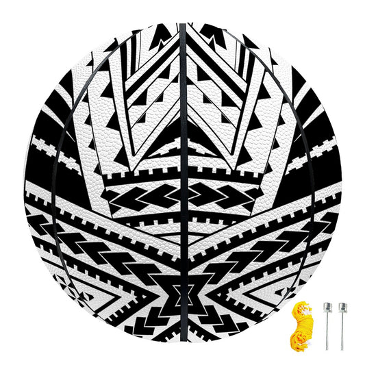 Black And White Maori Tribal Print Basketball
