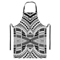 Black And White Maori Tribal Print Bib Apron With Pocket