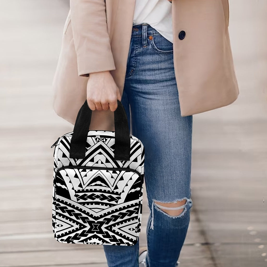 Black And White Maori Tribal Print Bible Tote Bag