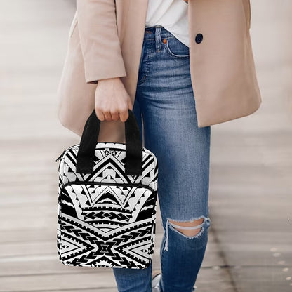 Black And White Maori Tribal Print Bible Tote Bag