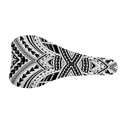 Black And White Maori Tribal Print Bicycle Seat Cover