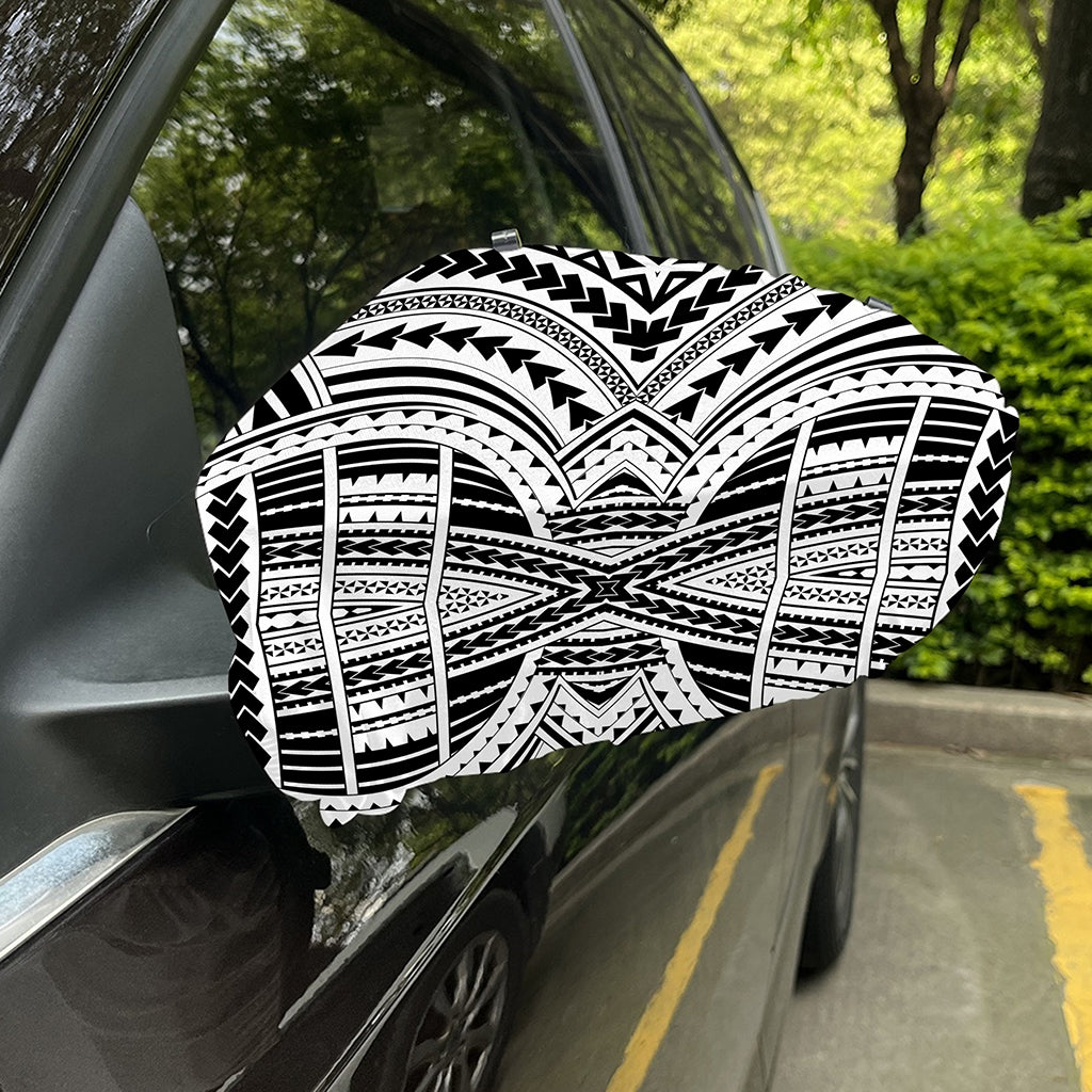 Black And White Maori Tribal Print Car Side Mirror Covers