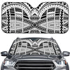 Black And White Maori Tribal Print Car Windshield Sun Shade