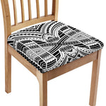 Black And White Maori Tribal Print Chair Cushion Cover