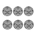 Black And White Maori Tribal Print Coaster Set