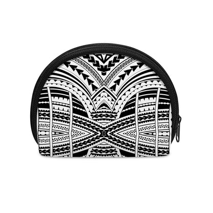 Black And White Maori Tribal Print Coin Purse