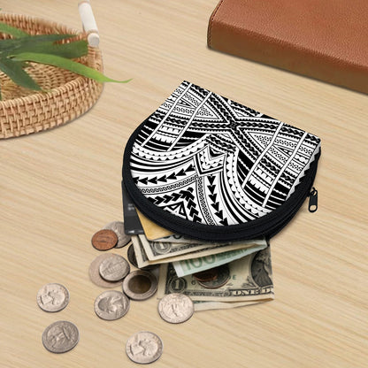 Black And White Maori Tribal Print Coin Purse
