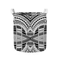 Black And White Maori Tribal Print Collapsible Laundry Basket