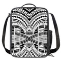 Black And White Maori Tribal Print Crossbody Lunch Bag