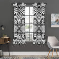 Black And White Maori Tribal Print Grommet Curtain Panels