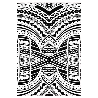 Black And White Maori Tribal Print Curtain