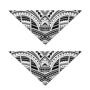 Black And White Maori Tribal Print Dog Bandana