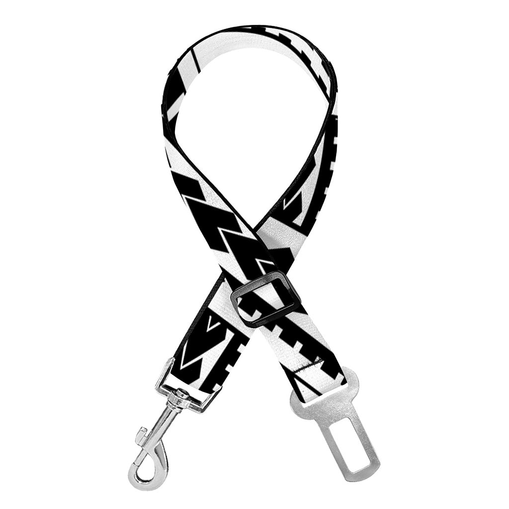 Black And White Maori Tribal Print Dog Seat Belt