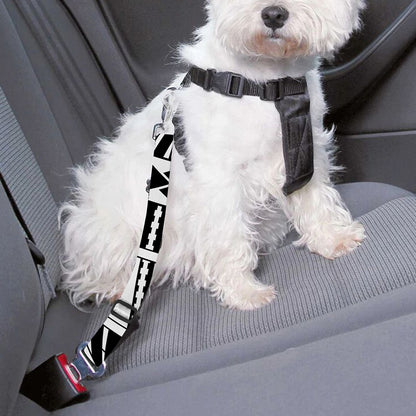 Black And White Maori Tribal Print Dog Seat Belt