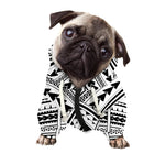 Black And White Maori Tribal Print Dog Zip Up Hoodie