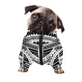 Black And White Maori Tribal Print Dog Zip Up Jacket