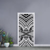 Black And White Maori Tribal Print Door Sticker