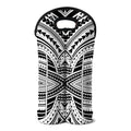 Black And White Maori Tribal Print Double Neoprene Wine Tote
