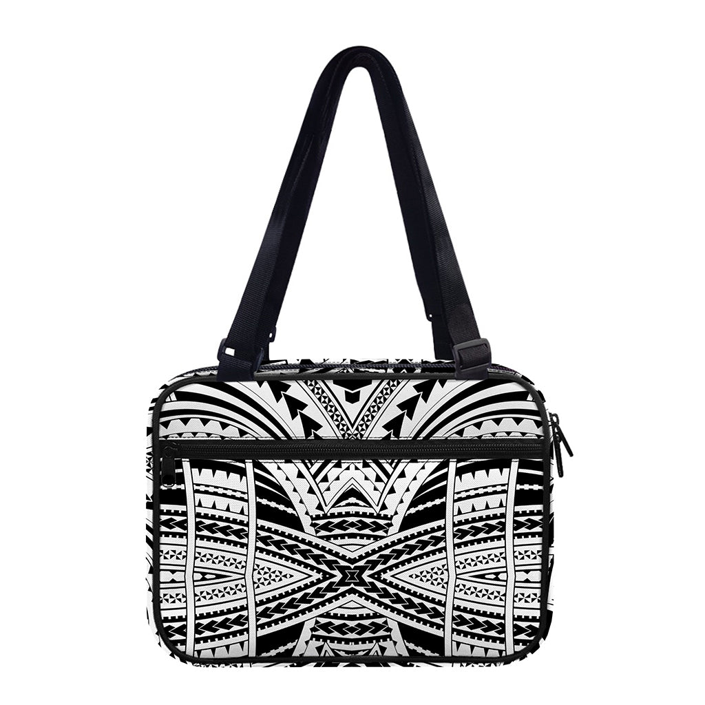 Black And White Maori Tribal Print Double Strap Bible Bag