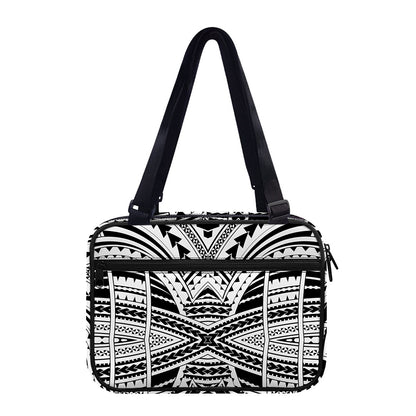 Black And White Maori Tribal Print Double Strap Bible Bag