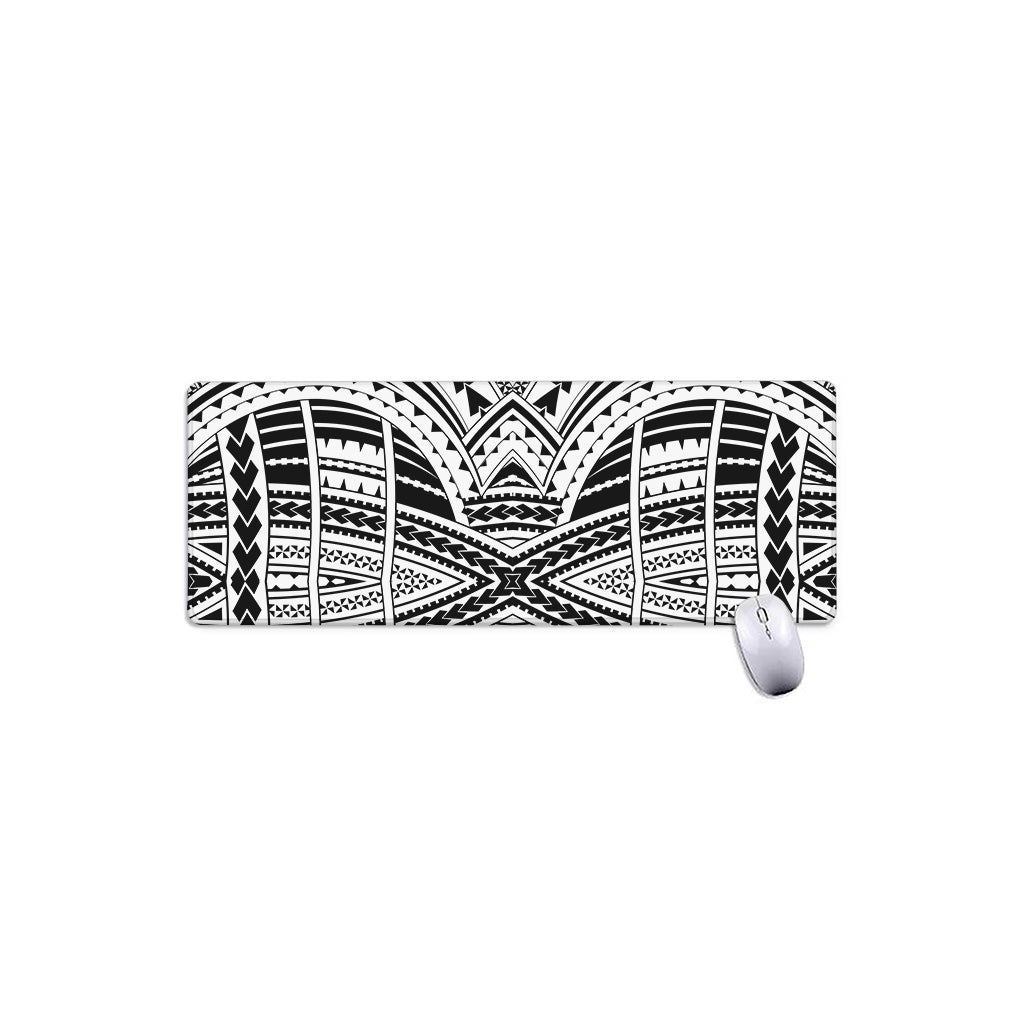 Black And White Maori Tribal Print Extended Mouse Pad