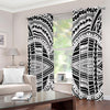 Black And White Maori Tribal Print Extra Wide Grommet Curtains