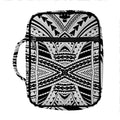 Black And White Maori Tribal Print Front Pocket Bible Bag