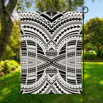 Black And White Maori Tribal Print Garden Flag
