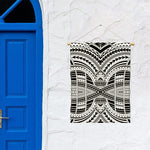 Black And White Maori Tribal Print Garden Flag