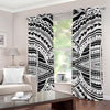 Black And White Maori Tribal Print Grommet Curtains