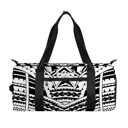 Black And White Maori Tribal Print Gym Bag