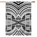 Black And White Maori Tribal Print House Flag