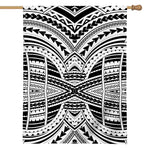 Black And White Maori Tribal Print House Flag