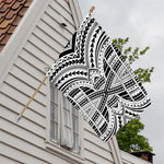 Black And White Maori Tribal Print House Flag