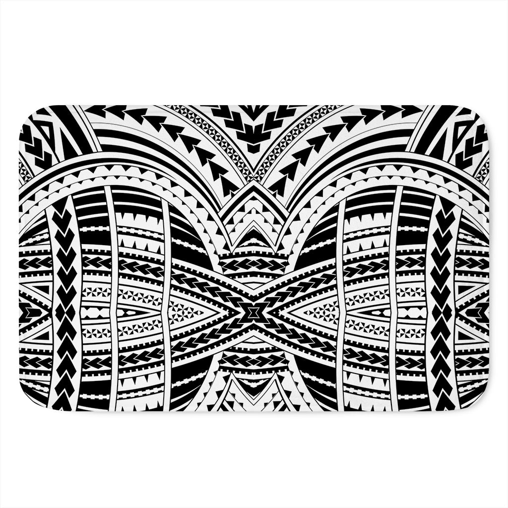 Black And White Maori Tribal Print Indoor Door Mat