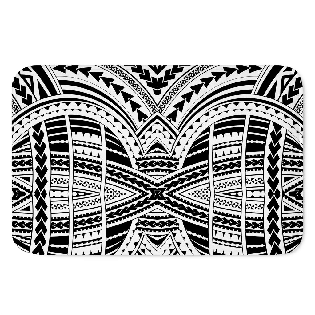 Black And White Maori Tribal Print Indoor Door Mat