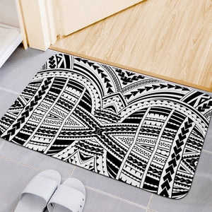 Black And White Maori Tribal Print Indoor Door Mat