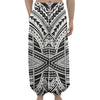 Black And White Maori Tribal Print Lantern Pants