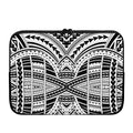 Black And White Maori Tribal Print Laptop Sleeve