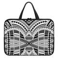 Black And White Maori Tribal Print Laptop Sleeve With Handle