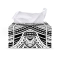 Black And White Maori Tribal Print Leather Tissue Box Cover