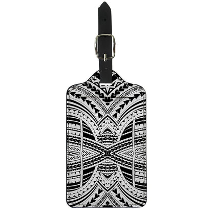Black And White Maori Tribal Print Luggage Tag