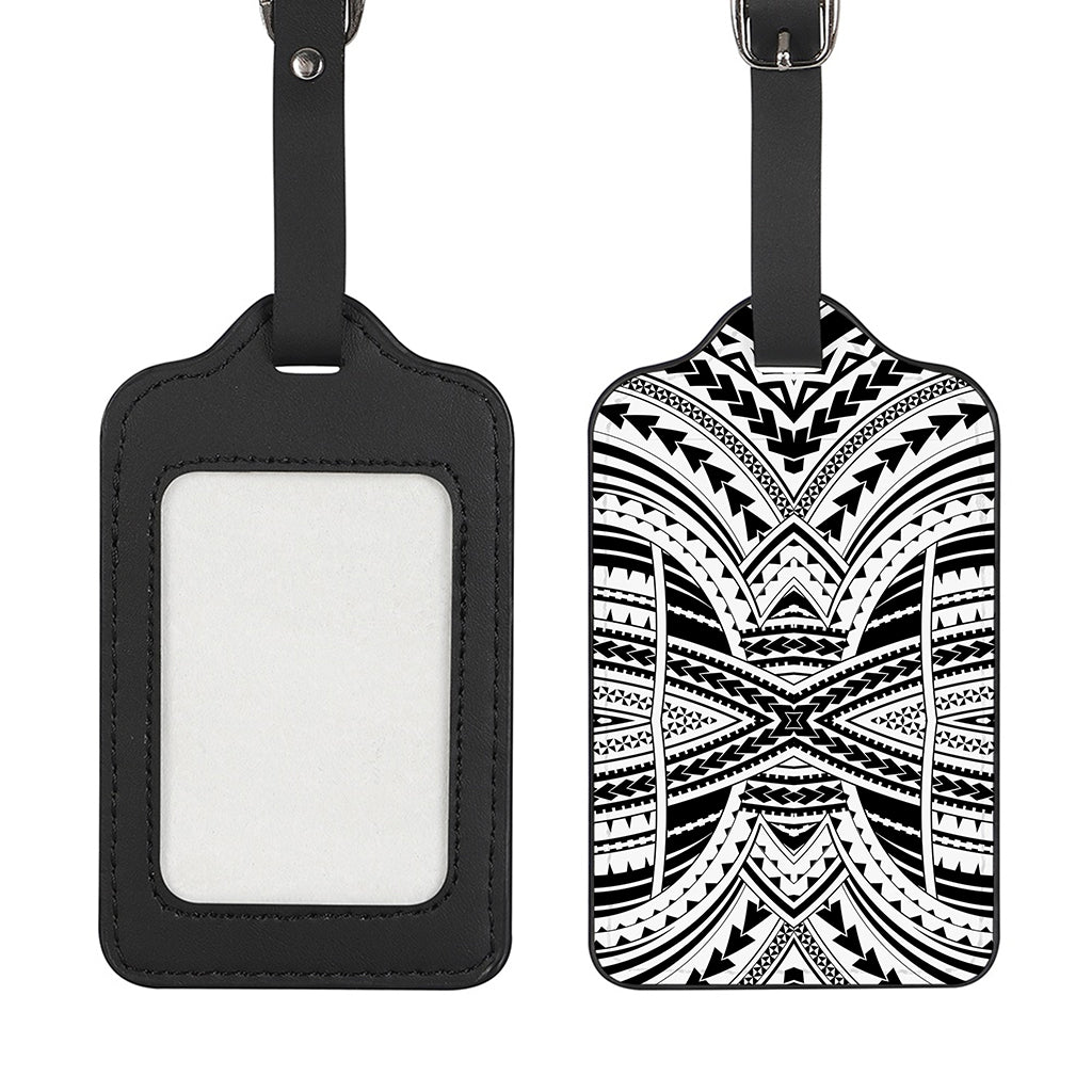 Black And White Maori Tribal Print Luggage Tag